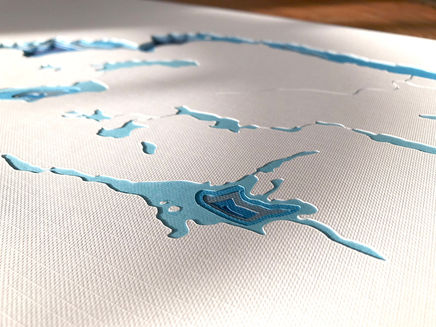 12"x18" Lake Nepahwin Sudbury Ontario, Papercut Bathymetric Map, 12x18