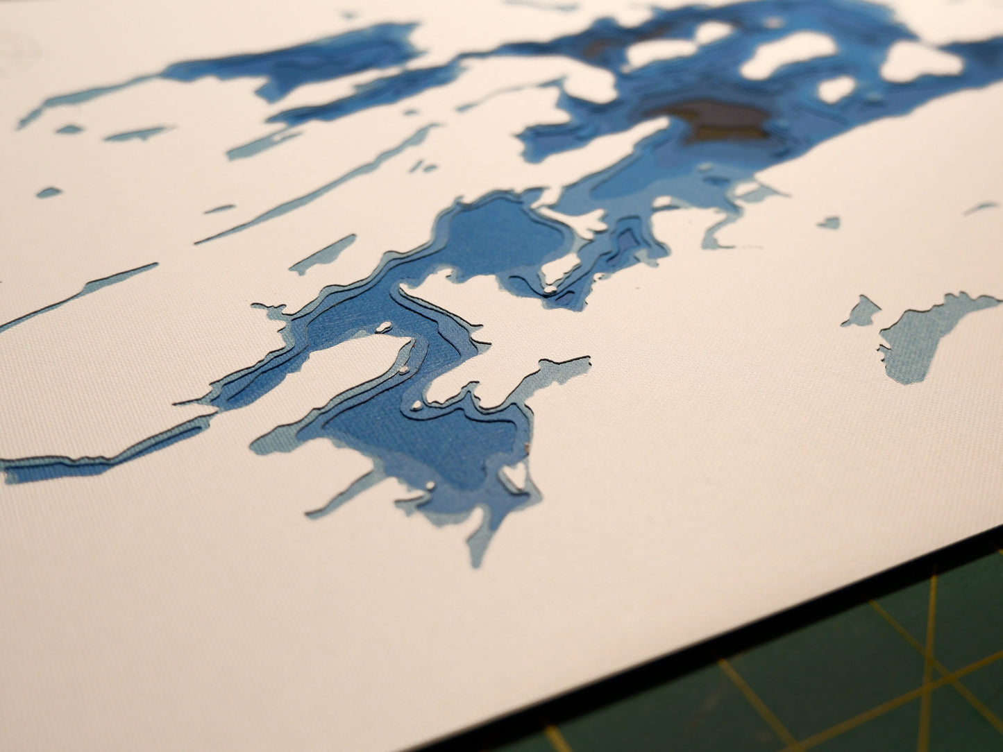 12"x18" Kawagama Lake, Dorset Ontario , Papercut Bathymetric Map, 12x18