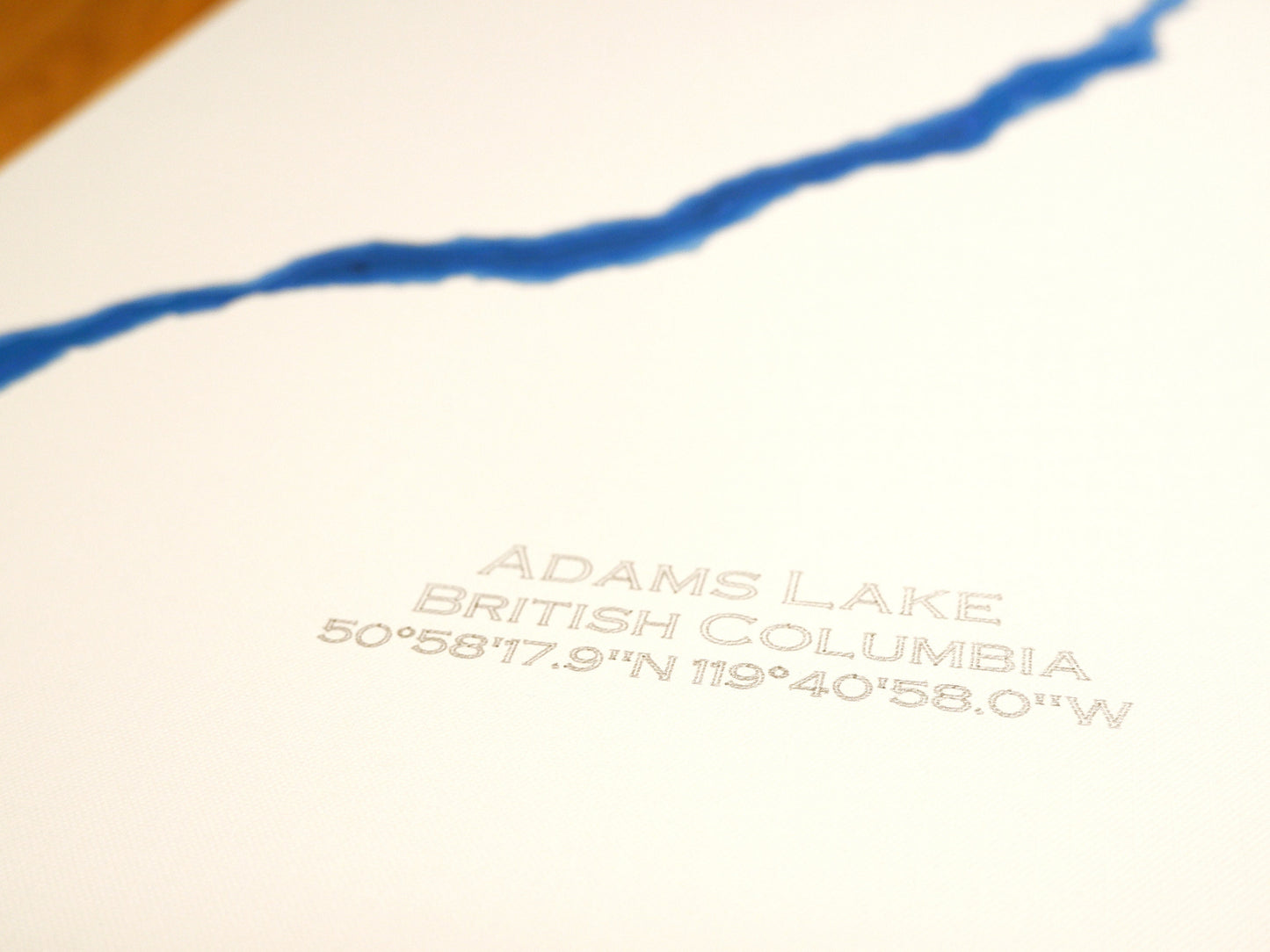 12"x18" Adams Lake, British Columbia, Papercut Bathymetric Map, 12x18