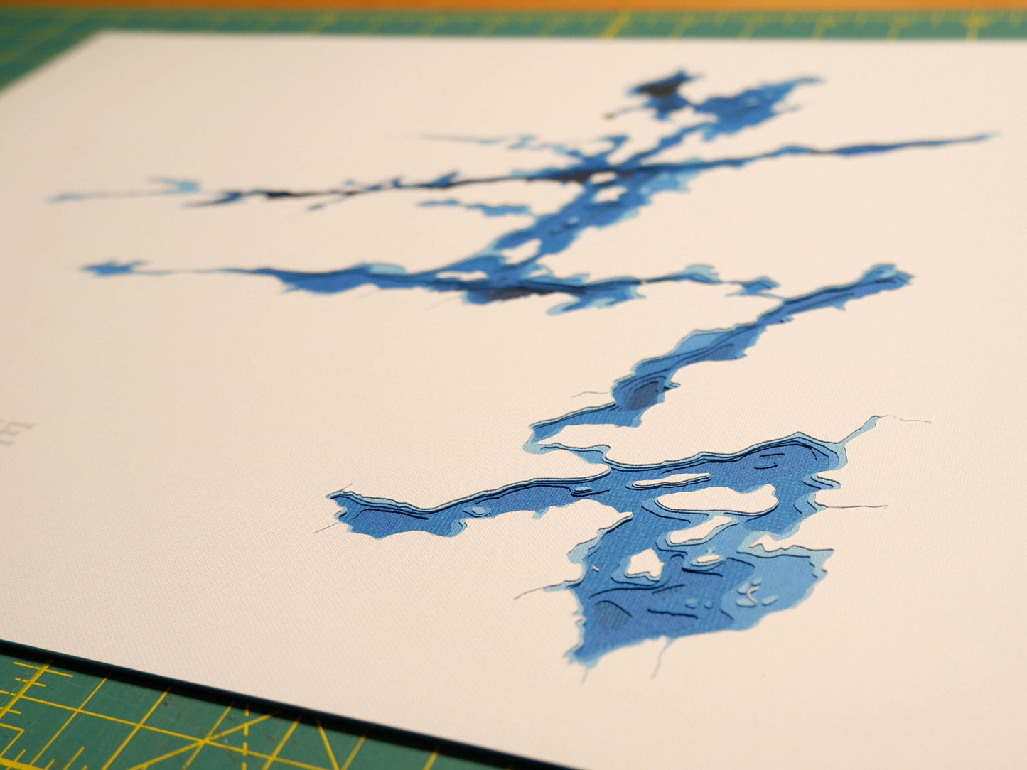 12"x18" Whitestone Lake, Dunchurch Ontario , Papercut Bathymetric Map, 12x18