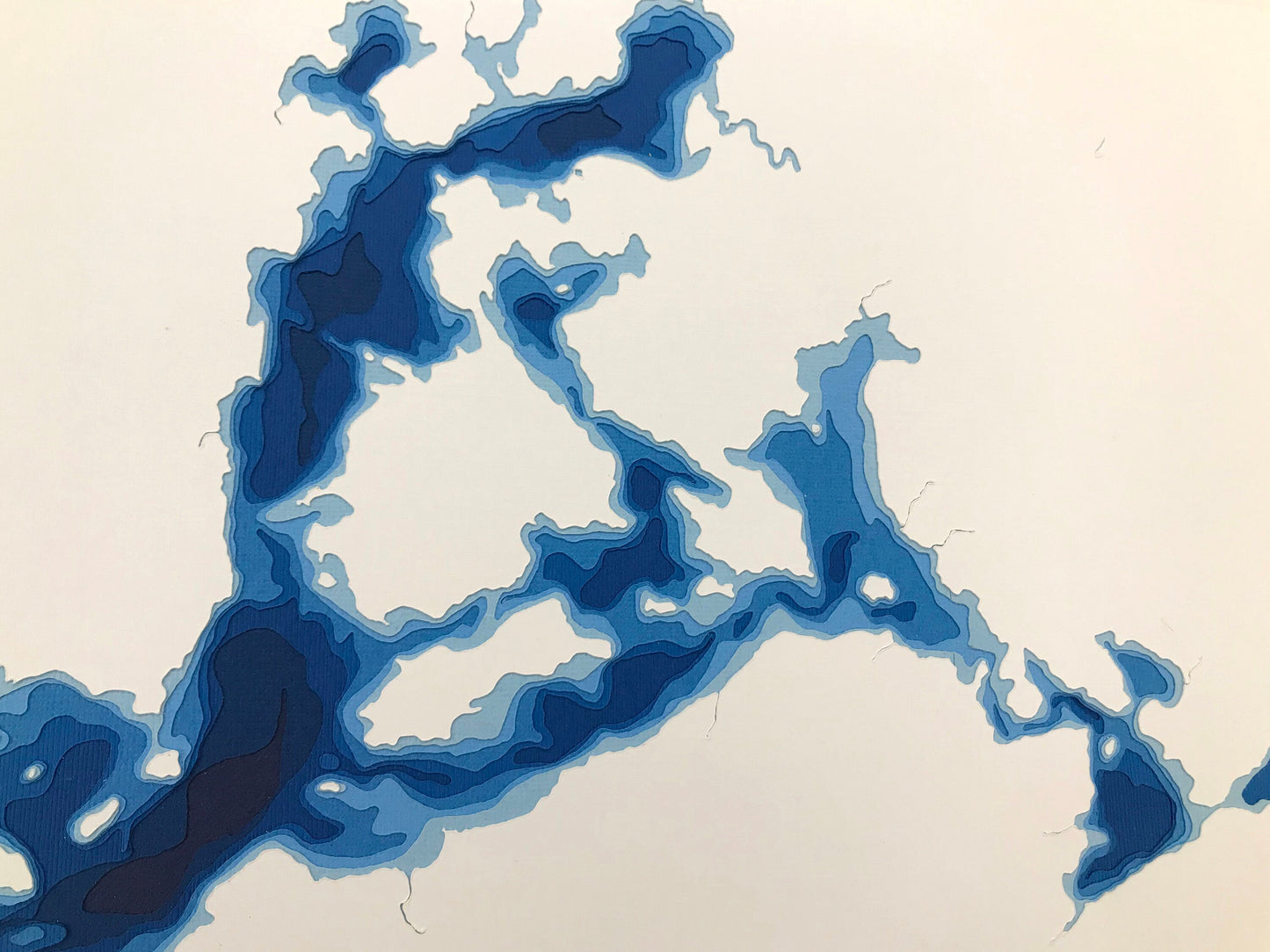 12"x18" Lake of Bays, Dwight Ontario, Papercut Bathymetric Map, 12x18