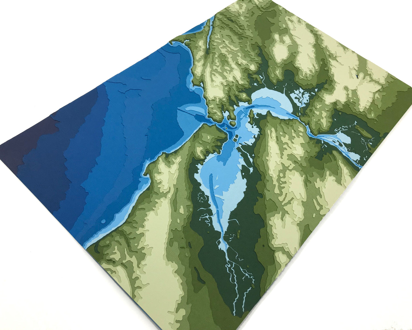 11"x17" San Francisco Bay, Papercut Topographic Map, 11x17