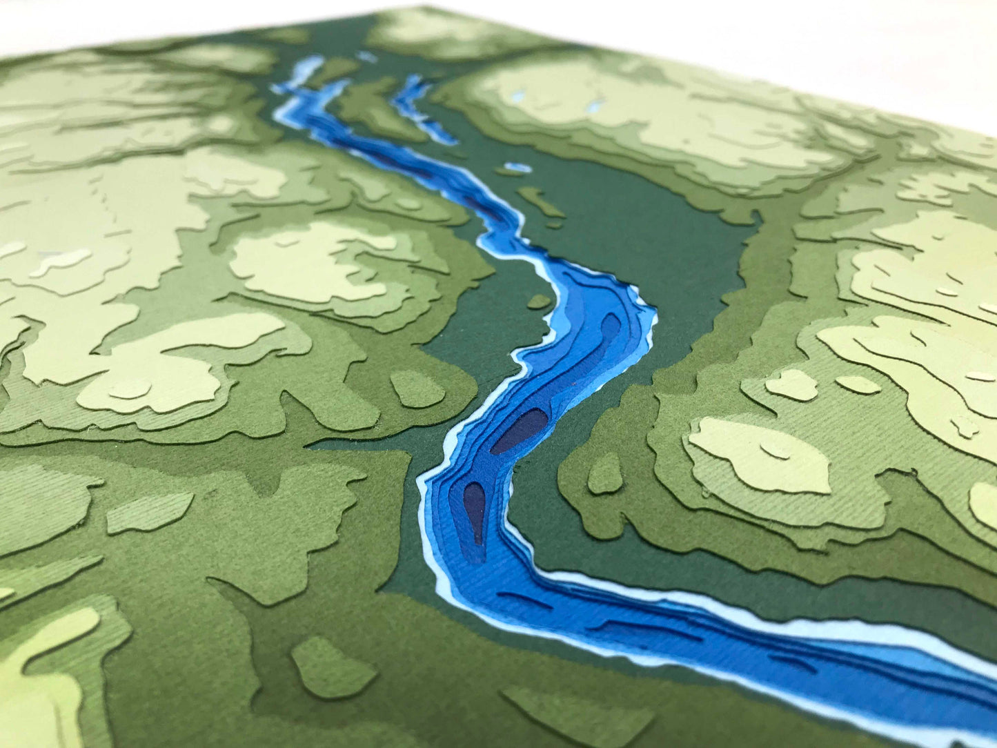 11"x22" Okanagan Valley, Vernon British Columbia Papercut Topographic Map, 11x22