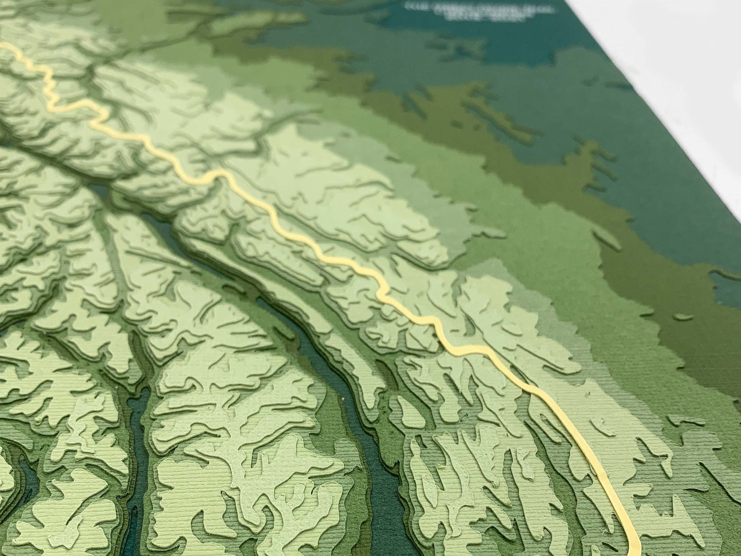 11"x17" The Great Divide Trail , Rocky Mountains, British Columbia/Albert, Papercut Topographic Map, 11x17 | The Mountains are Calling