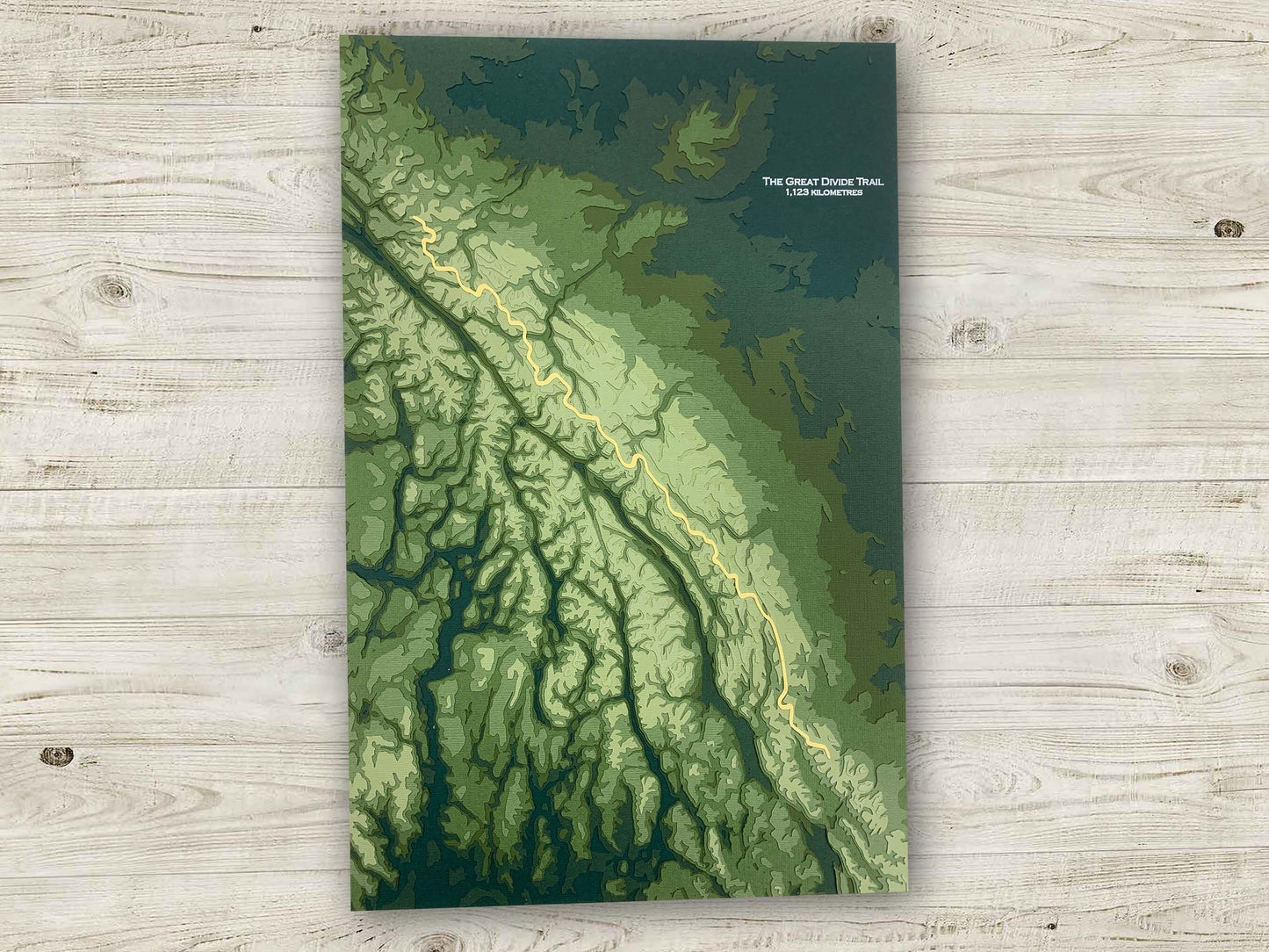 11"x17" The Great Divide Trail , Rocky Mountains, British Columbia/Albert, Papercut Topographic Map, 11x17 | The Mountains are Calling