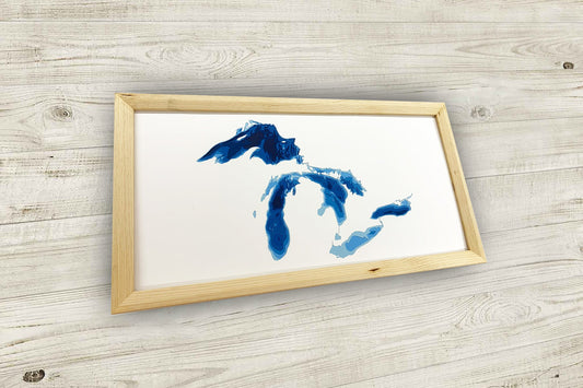 12"x24" The Great Lakes Papercut Bathymetric Map, 12x24 Wall Art | Poster | Print | Map Art | Cabin Wall Decor