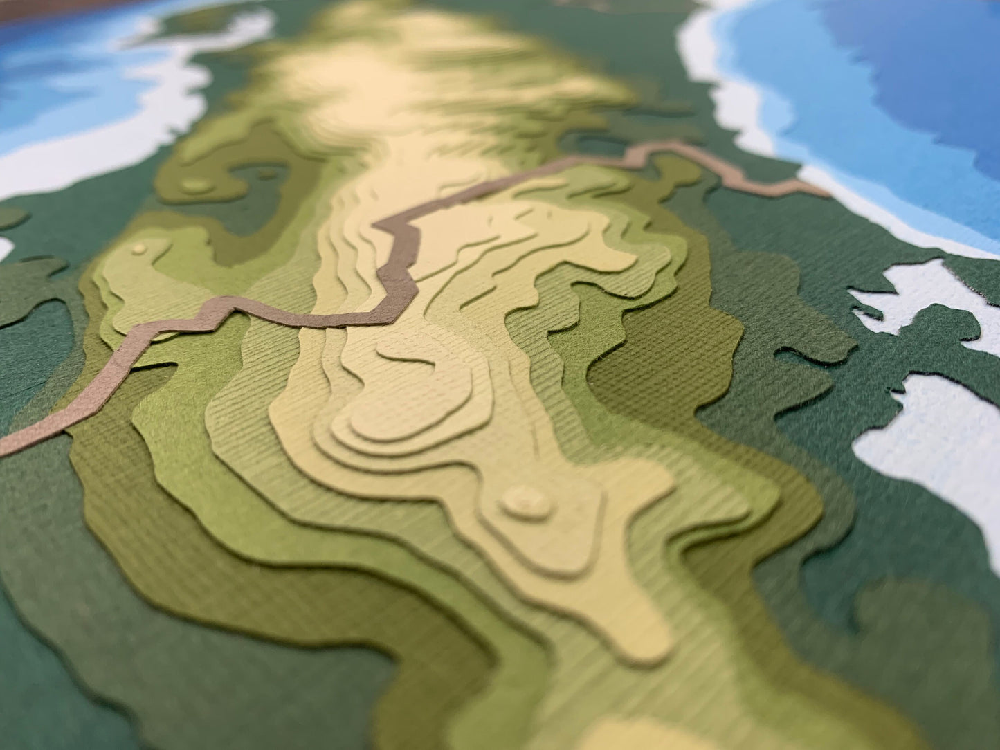 12"x18" Costa Rica | Papercut Topographic and Bathymetric Map, 11x17