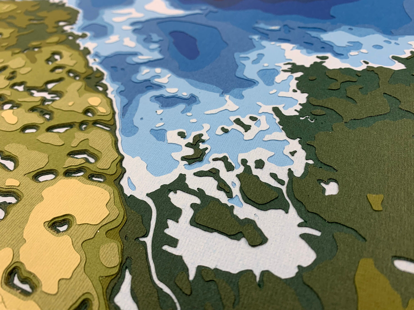 11"x22" Lake Nipissing | Papercut Topographic and Bathymetric Map, 11x22