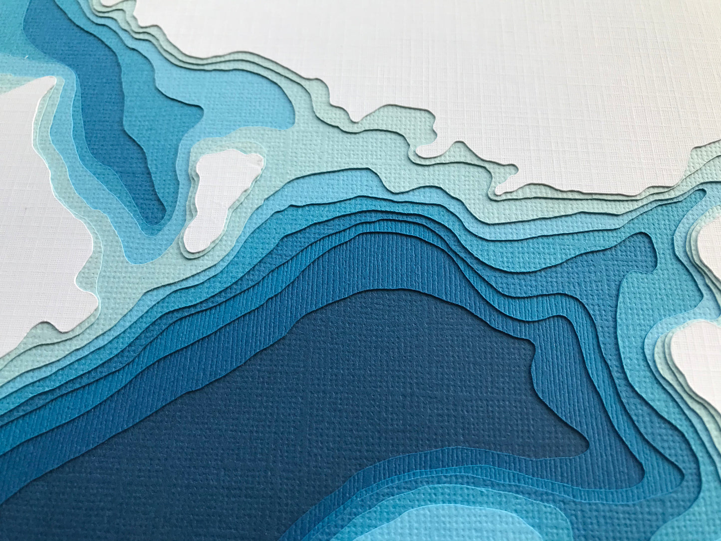 12"x18" Fairbank Lake, Greater Sudbury Ontario, Papercut Bathymetric Map, 12x18