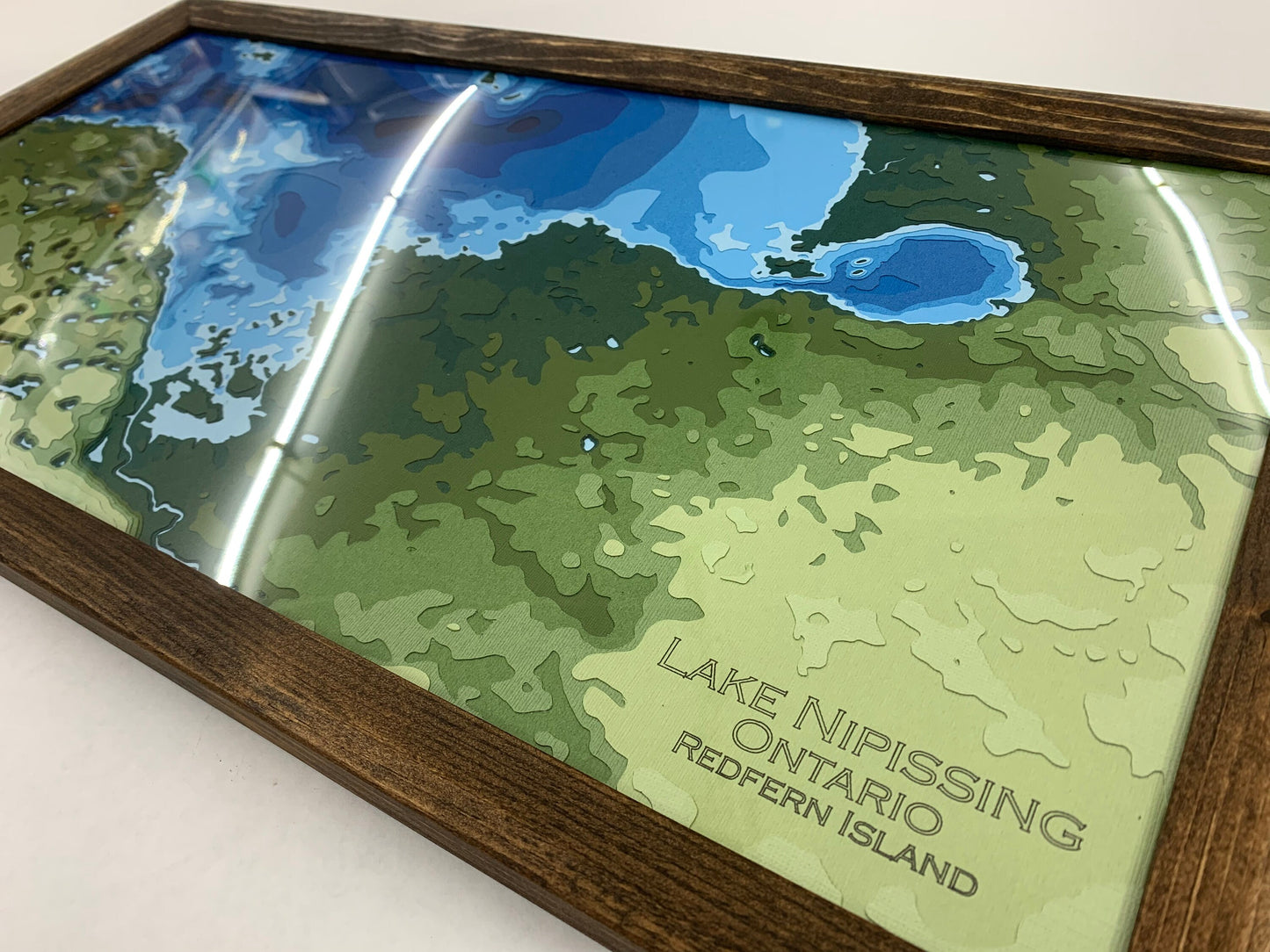 11"x22" Lake Nipissing | Papercut Topographic and Bathymetric Map, 11x22